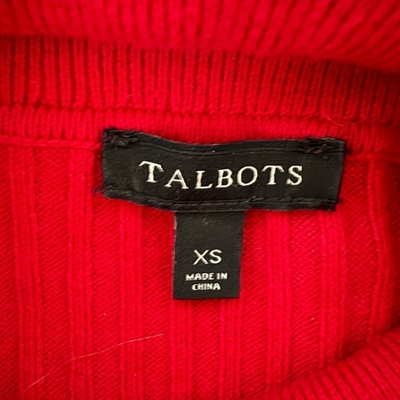 Talbot’s Red Ribbed Turtleneck Sweater Size XS - Picture 5 of 8